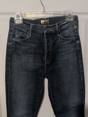 MOTHER Women's Skinny Jeans - Dark Wash Black-Gray